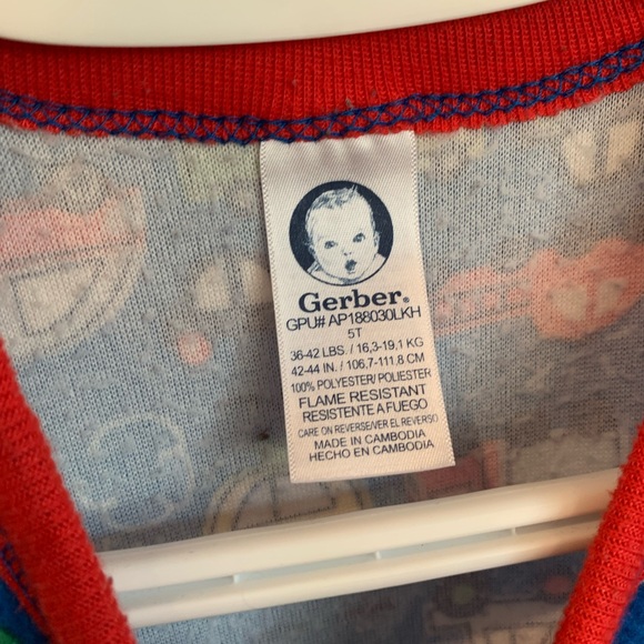 Gerber | 5T Vintage Fleece Cars/Trucks Footie Pyjamas - Picture 3 of 3